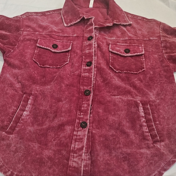 Zenana Corduroy Shacket Womens Plus Size Jacket Button Up Mineral Wash. - Picture 2 of 7